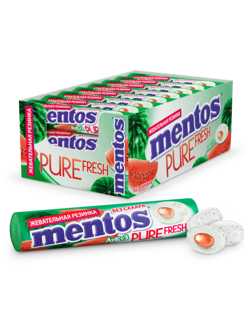 Жевательная резинка Mentos Pure Fresh вкус Арбуз, 15.5г