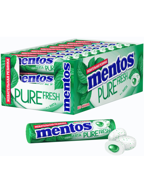 Жевательная резинка Mentos Pure White вкус Нежная мята, 15.5г