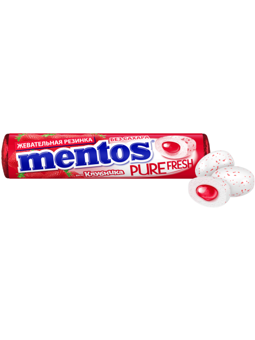 Жевательная резинка Mentos Pure White вкус Клубника, 15.5г