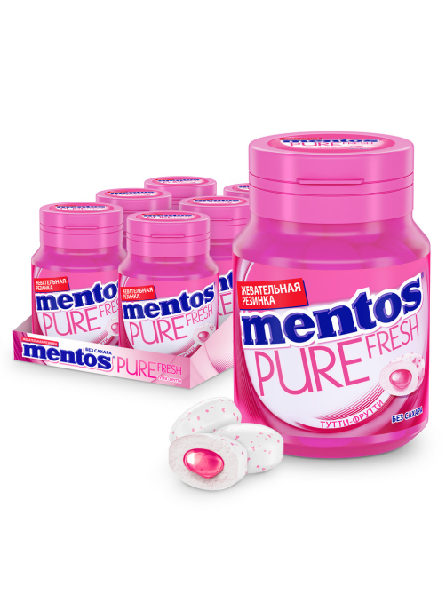 Жевательная резинка Mentos Pure fresh Тутти-Фрутти, 54г