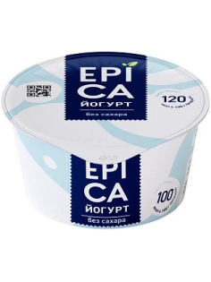 Йогурт Epica натуральный без сахара 6%, 130г