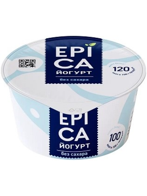 Йогурт Epica натуральный без сахара 6%, 130г