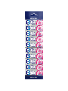 Жевательная резинка Orbit White Bubblemint (13.6г x 10шт), 136г
