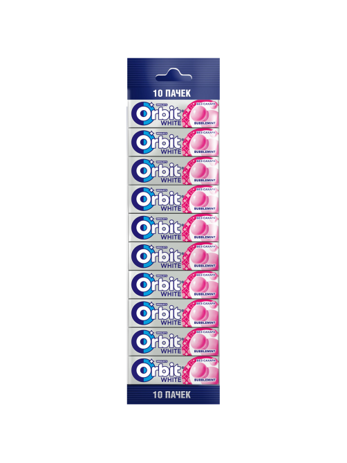 Жевательная резинка Orbit White Bubblemint (13.6г x 10шт), 136г