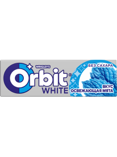 Жевательная резинка Orbit White освежающая мята без сахара, 13.6г