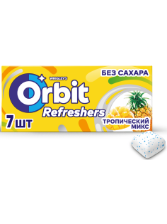 Жевательная резинка Orbit Refreshers тропический микс, 16г