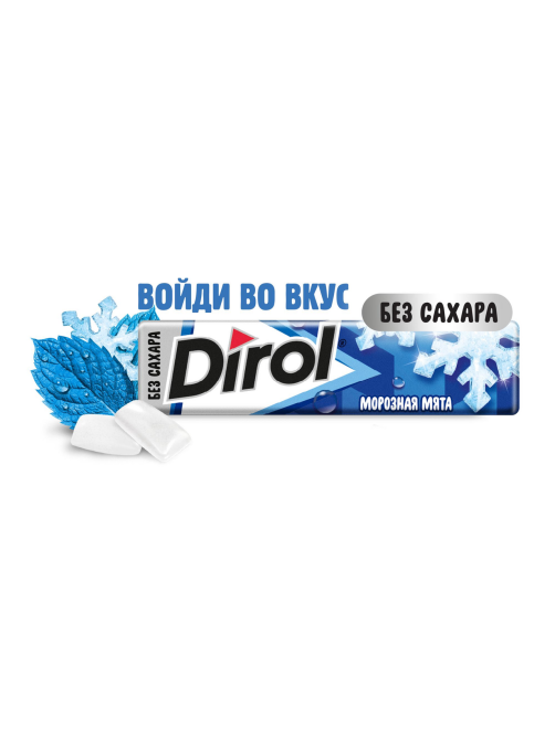 Жевательная резинка Dirol Морозная мята без сахара, 13.6г