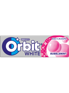 Жевательная резинка Orbit White Bubblemint фрукты, мята, 13.6г