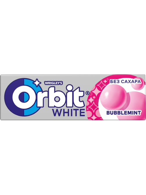 Жевательная резинка Orbit White Bubblemint фрукты, мята, 13.6г