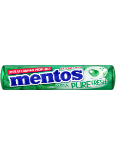 Жевательная резинка Mentos Pure White вкус Нежная мята, 15.5г