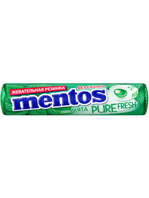 Жевательная резинка Mentos Pure White вкус Нежная мята, 15.5г