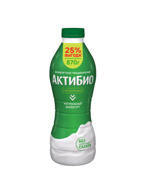 Йогурт питьевой Актибио натуральный 1.8%, 870г