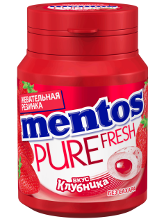 Жевательная резинка Mentos Pure White клубника, 54г