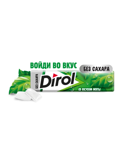 Жевательная резинка Dirol со вкусом мяты без сахара, 13.6г