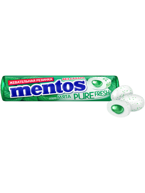 Жевательная резинка Mentos Pure White вкус Нежная мята, 15.5г