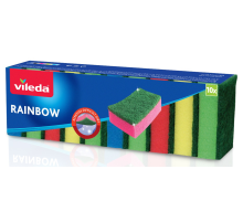 Губка для мытья посуды Vileda Радуга 5 х 8см, 10шт