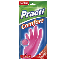 Перчатки хозяйственные Paclan Comfort латексные М, 30 x 14.5 x 0.9см