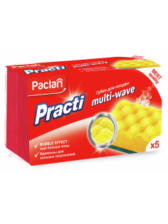 Губки для посуды Paclan Practi Multi-Wave 10 x 7 x 4см, 5шт
