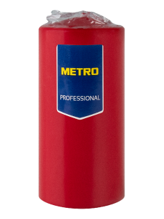 METRO PROFESSIONAL Свеча столбовая бордо лакированная, 5.6 x 12см