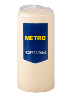 METRO PROFESSIONAL Свеча столбовая слоновая кость лакированная, 4 x 9см