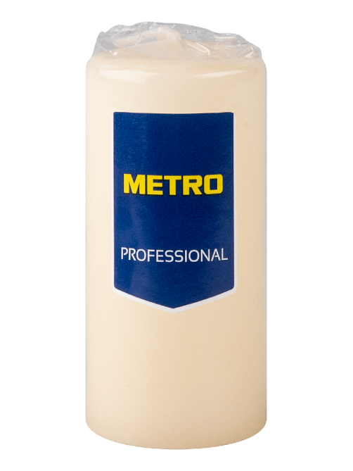 METRO PROFESSIONAL Свеча столбовая слоновая кость лакированная, 4 x 9см