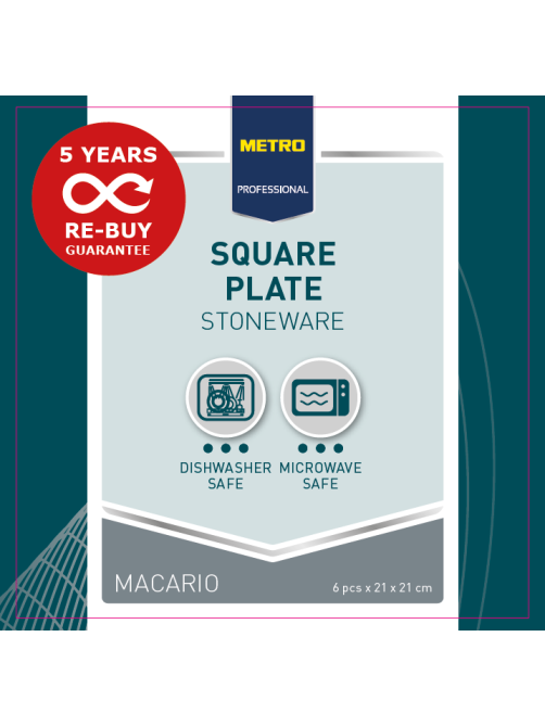 METRO PROFESSIONAL Блюдо Macario квадратное черное 21см, 6шт