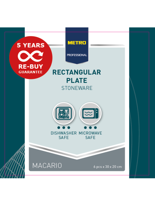 METRO PROFESSIONAL Блюдо Macario прямоугольное белое 30 x 20см, 6шт