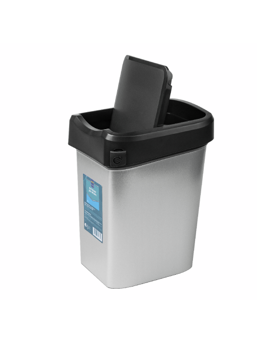 METRO PROFESSIONAL Контейнер для мусора черный металлик 25 x 20 x 35см, 10л