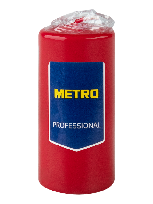METRO PROFESSIONAL Свеча столбовая бордо лакированная, 4 x 9см