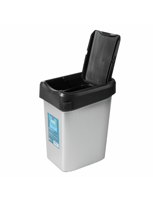 METRO PROFESSIONAL Контейнер для мусора черный металлик 25 x 20 x 35см, 10л