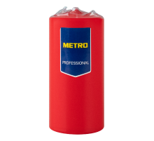 METRO PROFESSIONAL Свеча столбовая красная лакированная, 5.6 x 12см