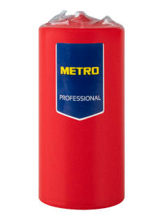 METRO PROFESSIONAL Свеча столбовая красная лакированная, 5.6 x 12см