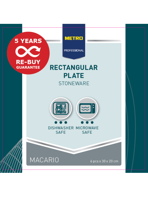 METRO PROFESSIONAL Блюдо Macario прямоугольное черное 30 x 20см, 6шт