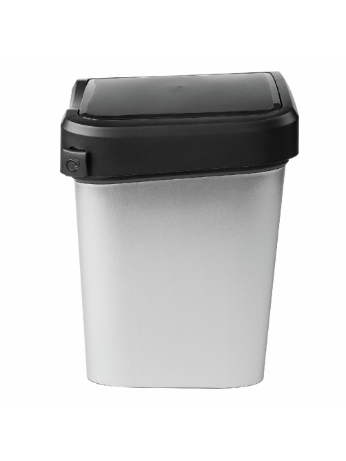 METRO PROFESSIONAL Контейнер для мусора черный металлик 25 x 20 x 35см, 10л