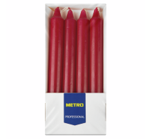 METRO PROFESSIONAL Свеча столовая бордо, 4шт