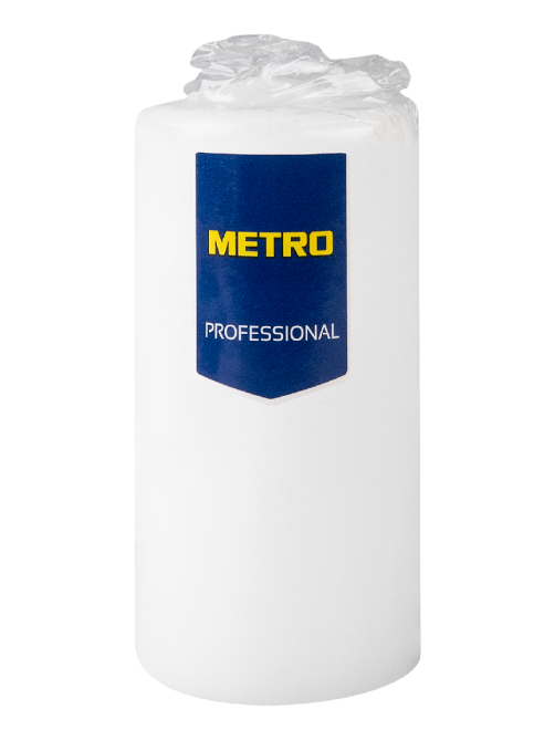 METRO PROFESSIONAL Свеча столбовая белая лакированная, 4 x 9см