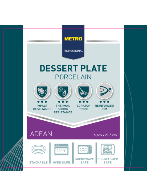 METRO PROFESSIONAL Тарелка десертная Adeani 6шт, 21.5см
