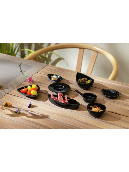 METRO PROFESSIONAL Соусник Tapas Black овальный 9см, 6шт