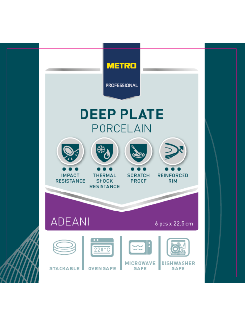 METRO PROFESSIONAL Тарелка суповая Adeani 6шт, 22.5см