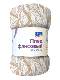 aro Плед флисовый Париж бежевый 170г, 130 х 170см