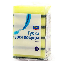 aro Губки для мытья посуды миди 6 x 9см, 5шт