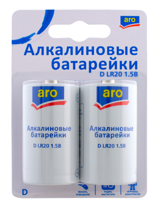 aro Батарейки LR20 D mono алкалиновые, 2шт