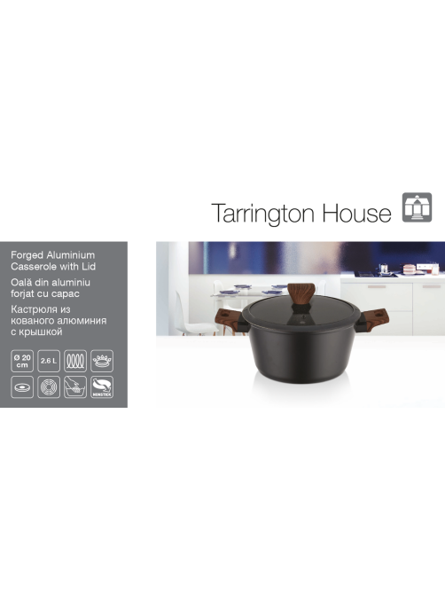 Tarrington House Кастрюля с крышкой Forged Black 2.6л, 20см