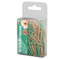 Скрепки Erichkrause Pastel Bloom металлические 28мм, 100шт