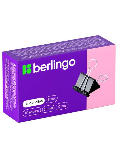 Зажимы для бумаг Berlingo 12шт, 25мм