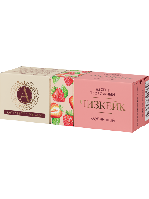 Десерт творожный А.Ростагрокомплекс Чизкейк с клубникой 15%, 40г