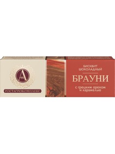 Бисквит шоколадный А.Ростагрокомплекс Брауни с грецким орехом и карамелью, 40г