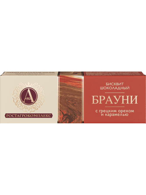 Бисквит шоколадный А.Ростагрокомплекс Брауни с грецким орехом и карамелью, 40г