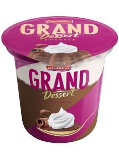 Пудинг Ehrmann Grand Dessert творожный взбитые сливки и шоколад, 200г