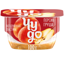 Творожок Чудо двухслойный Персик, груша 4.2%, 100г